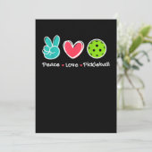 Vrede liefde Pickleball Court spelen houdt van Pic Save The Date (Staand voorkant)