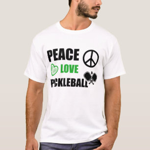 Vrede Liefde Pickleball, Grappige Pickleball Spreu T-shirt