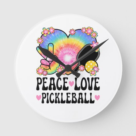 Vrede Liefde Pickleball Ronde Klok (Voorkant)