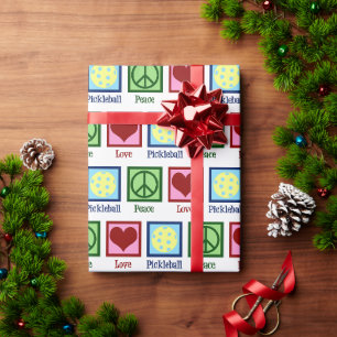 Vrede Liefde Pickleball Schattige Kerstmis Cadeaupapier