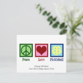 Vrede Liefde Pickleball Schattigee aangepaste vaka Briefkaart (Staand voorkant)