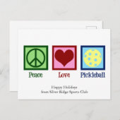 Vrede Liefde Pickleball Schattigee aangepaste vaka Briefkaart (Voorkant / Achterkant)