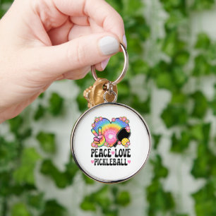 Vrede Liefde Pickleball Sleutelhanger