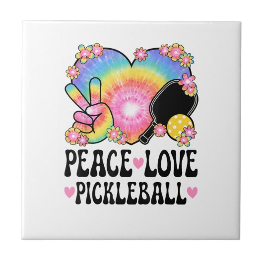 Vrede Liefde Pickleball Tegeltje (Voorkant)