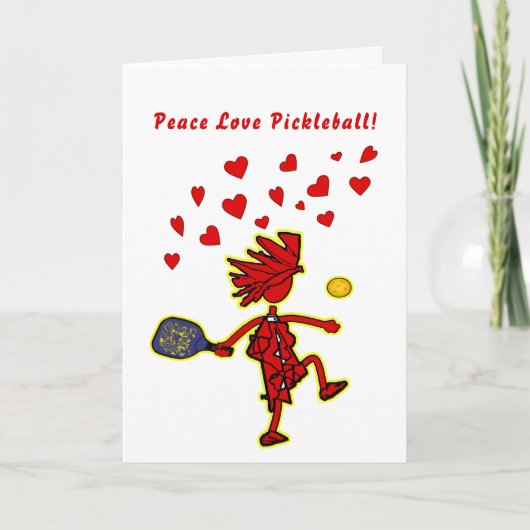 Vrede Liefde Pickleball Valentijn Kaart (Voorkant)