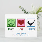 Vrede Liefde Pilates Schattige Aangepaste Kerstmis Feestdagenkaart (Staand voorkant)