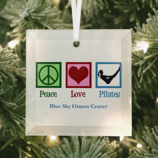 Vrede Liefde Pilates Schattige Aangepaste Kerstmis Glas Ornament (Insitu)