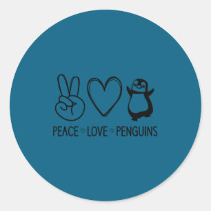 Vrede Liefde Pinguïns, Grappig, Grappen, Sarcastis Ronde Sticker