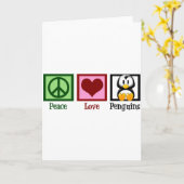 Vrede Liefde Pinguïns Kaart (Gele Bloem)