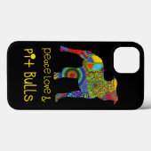 "Vrede Liefde & Pit Bulls" Pop Art iPhone Hoesje (Achterkant (horizontaal))