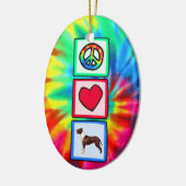Vrede, liefde, pitbulls keramisch ornament (Links)