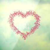 Vrede, liefde, plezier maîtletoe Kerstwit rood Raamsticker (Vel 3)