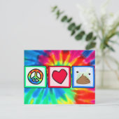 Vrede, liefde, poep briefkaart (Staand voorkant)