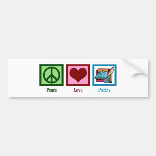 Vrede Liefde Poëzie Bumpersticker (Voorkant)