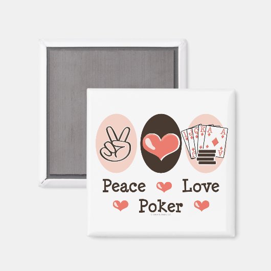 Vrede Liefde Poker Magnet (Voorkant / Achterkant)