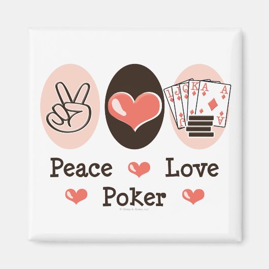 Vrede Liefde Poker Magnet (Voorkant)