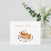 Vrede Liefde & Pompoentaart Briefkaart (Staand voorkant)