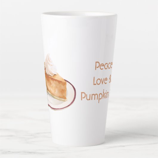 Vrede Liefde & Pompoentaart Latte Mok (Voorkant)