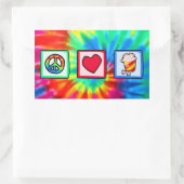 Vrede, Liefde, Popcorn Rechthoekige Sticker (Tas)