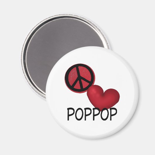 Vrede Liefde PopPop Magneet (Voorkant / Achterkant)