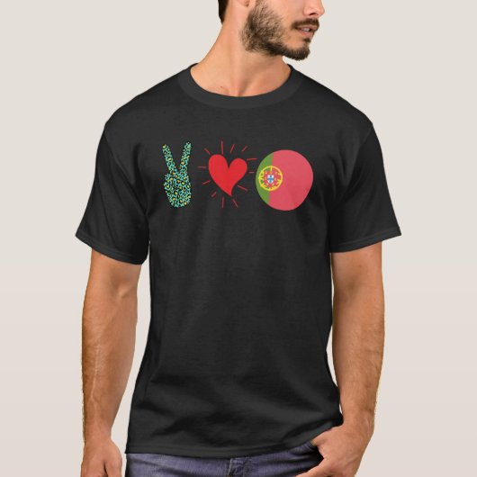 Vrede Liefde Portugal Vlag Portugese Pride Roots T-shirt (Voorkant)