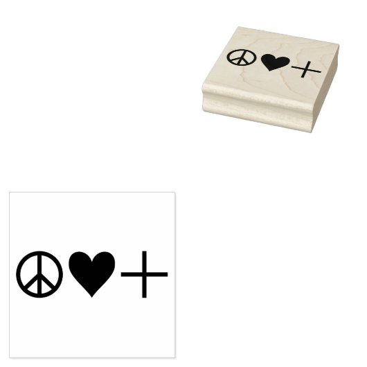 Vrede liefde positiviteit rubberstempel (Gestempeld)