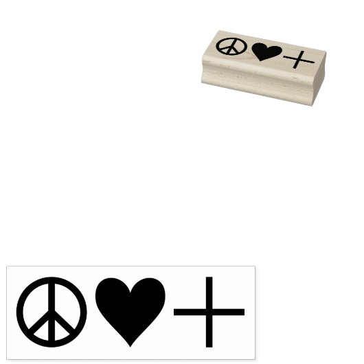 Vrede liefde positiviteit rubberstempel (Gestempeld)