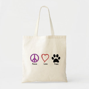 Vrede, liefde, poten. Het is alles wat een liefheb Tote Bag