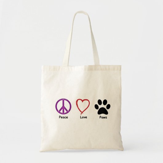 Vrede, liefde, poten. Het is alles wat een liefheb Tote Bag (Voorkant)