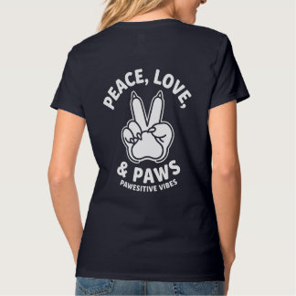 Vrede Liefde & Poten Positieve Vibes Hond Liefhebb T-shirt