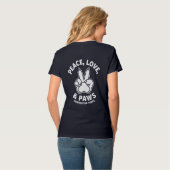 Vrede Liefde & Poten Positieve Vibes Hond Liefhebb T-shirt (Achterkant volledig)