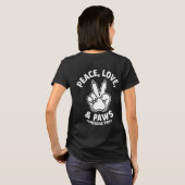 Vrede Liefde & Poten Positieve Vibes Hond Liefhebb T-shirt (Achterkant volledig)
