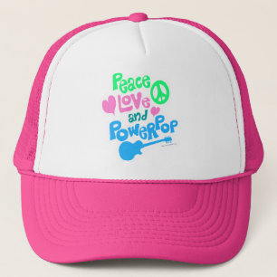 Vrede Liefde Powerpop Klassieke Muziekslogan Trucker Pet