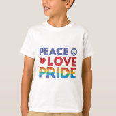 Vrede liefde Pride design T-shirt (Voorkant)