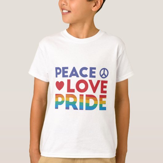 Vrede liefde Pride design T-shirt (Voorkant)
