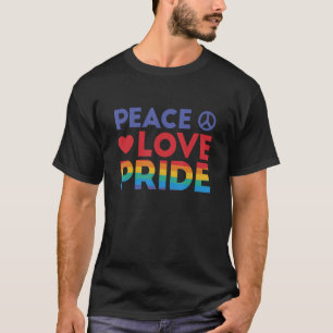 Vrede Liefde Pride LGBTQ Gay Lesbisch Regenboog T-shirt