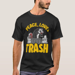 Vrede Liefde & Prullenbak Opossum Meme Prullenbak T-shirt