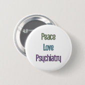 Vrede, liefde, psychiatrie ronde button 5,7 cm (Voorkant /achterkant)
