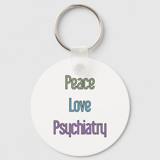 Vrede, liefde, psychiatrie sleutelhanger (Voorkant)