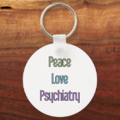 Vrede, liefde, psychiatrie sleutelhanger (Voorkant)