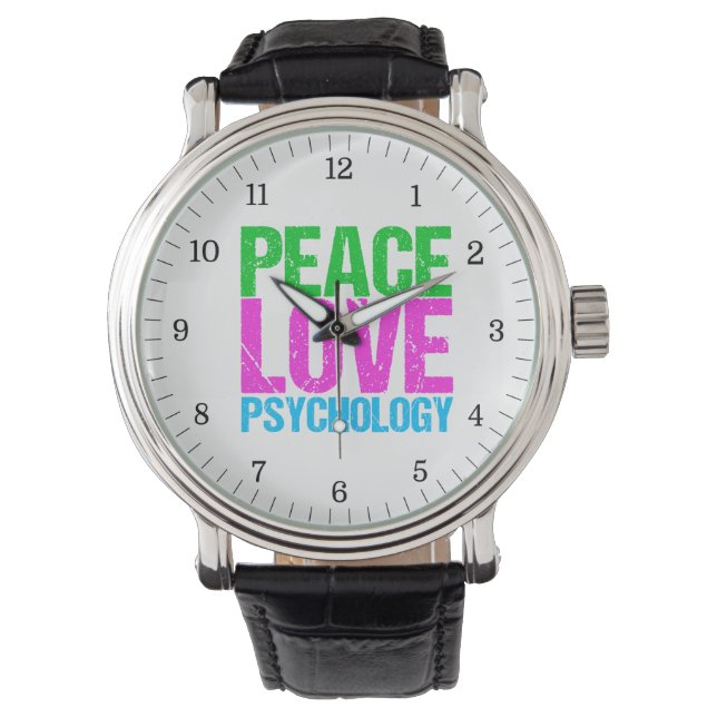 Vrede Liefde Psychologie Leuk Horloge (Voorkant)