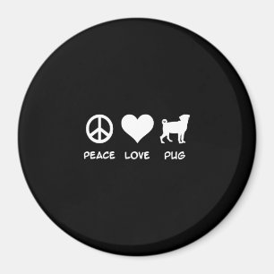 Vrede Liefde Pug Pug Hondenliefhebbers Cadeau Magneet
