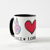 Vrede Liefde Pugs Liefhebbers Mok (Voorkant links)