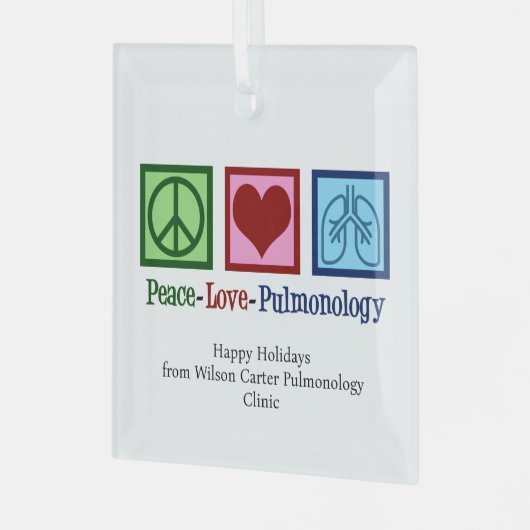 Vrede Liefde Pulmonologie  Kerstmis Glas Ornament (Voorkant links)