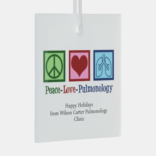 Vrede Liefde Pulmonologie  Kerstmis Glas Ornament (Voorkant Rechts)