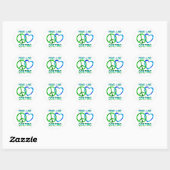 Vrede Liefde QUILTEN Ronde Sticker (Vel)