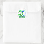 Vrede Liefde QUILTEN Ronde Sticker (Tas)