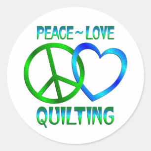 Vrede Liefde QUILTEN Ronde Sticker