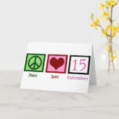 Vrede Liefde Quinceañera Kaart (Gele Bloem)