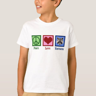 Vrede Liefde Raccoons Kinder T-shirt